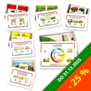 Évszakok + Hol élnek az állatok + Mit eszünk és iszunk + Zöldség és gyümölcs + Közlekedési eszközök + Mi van a kertben és a műhelyben | Balík 6 učebných pomôcok pre MŠ a ZŠ s VJM so zľavou 25%