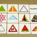 Geometrické tvary - náhľad na všetky karty ku geometrickému tvaru (trojuholník)