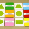 Geometrické tvary - základné a obrázkové karty (rubová strana s farebnou výplňou)