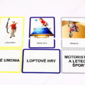Šport MAXI - karty s obrázkom športovej disciplíny, karty s názvom športovej disciplíny a textové karty
