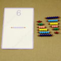 Rozklad čísel do 10 - rozklad čísla 6 (Farebný perlový materiál nie je súčasťou pomôcky)