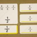 Zlomok ako časť z celku - zadná strana hlavnej karty so zobrazením správneho riešenia