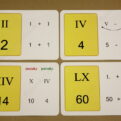 Rímske čísla - výukové karty s pravidlami tvorenia rímskych čísel - líce