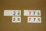 Rímske čísla - priraďovacie karty - priraďovanie kariet s arabskými číslami k rímskym číslam (autokorekcia na rube)