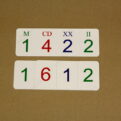 Rímske čísla - priraďovacie karty - priraďovanie kariet s arabskými číslami k rímskym číslam (autokorekcia na rube) - nesprávne riešenie