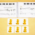 Akordy - Veľké podlhovasté karty s názvom tóniny a postavou snehuliaka + Malé karty s akordom