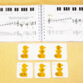 Akordy - Veľké podlhovasté karty s názvom tóniny a postavou snehuliaka + Malé karty s akordom
