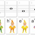 Tónová sústava - veľké karty na priraďovanie základných nôt hudobnej abecedy - líce