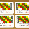Premena dĺžkových jednotiek | Veľké karty (rub kariet s príkladmi obsahuje zobrazené riešenia))