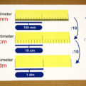 Premena dĺžkových jednotiek | Veľké karty (pomôcka obsahuje 5 rôznych veľkých kariet A3 s meradlom)