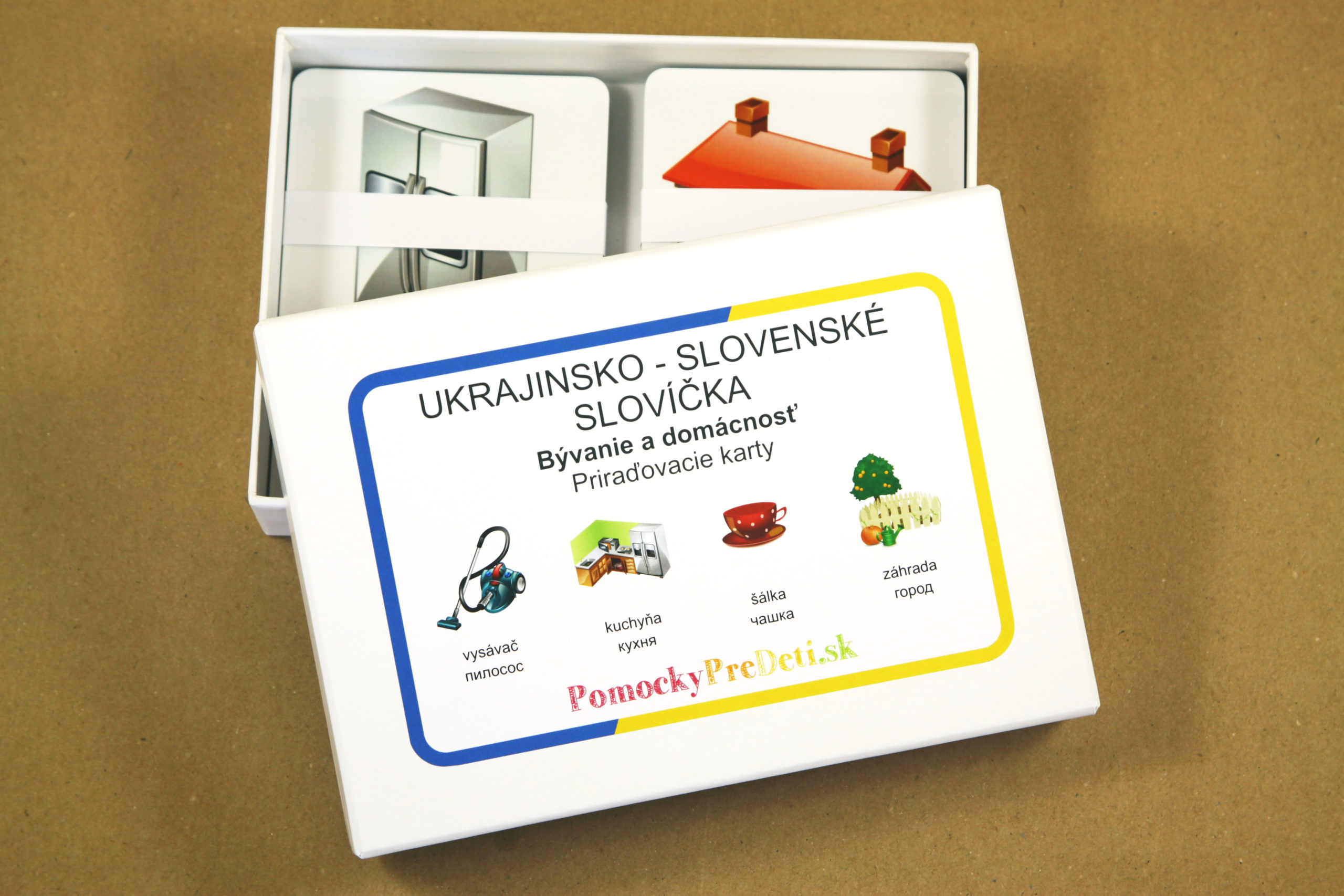 Ukrajinsko-slovenské slovíčka pre deti z Ukrajiny – Bývanie a domácnosť | Priraďovacie karty