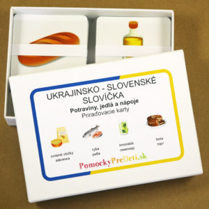 Ukrajinsko-slovenské slovíčka pre deti z Ukrajiny – Potraviny, jedlo a nápoje | Priraďovacie karty