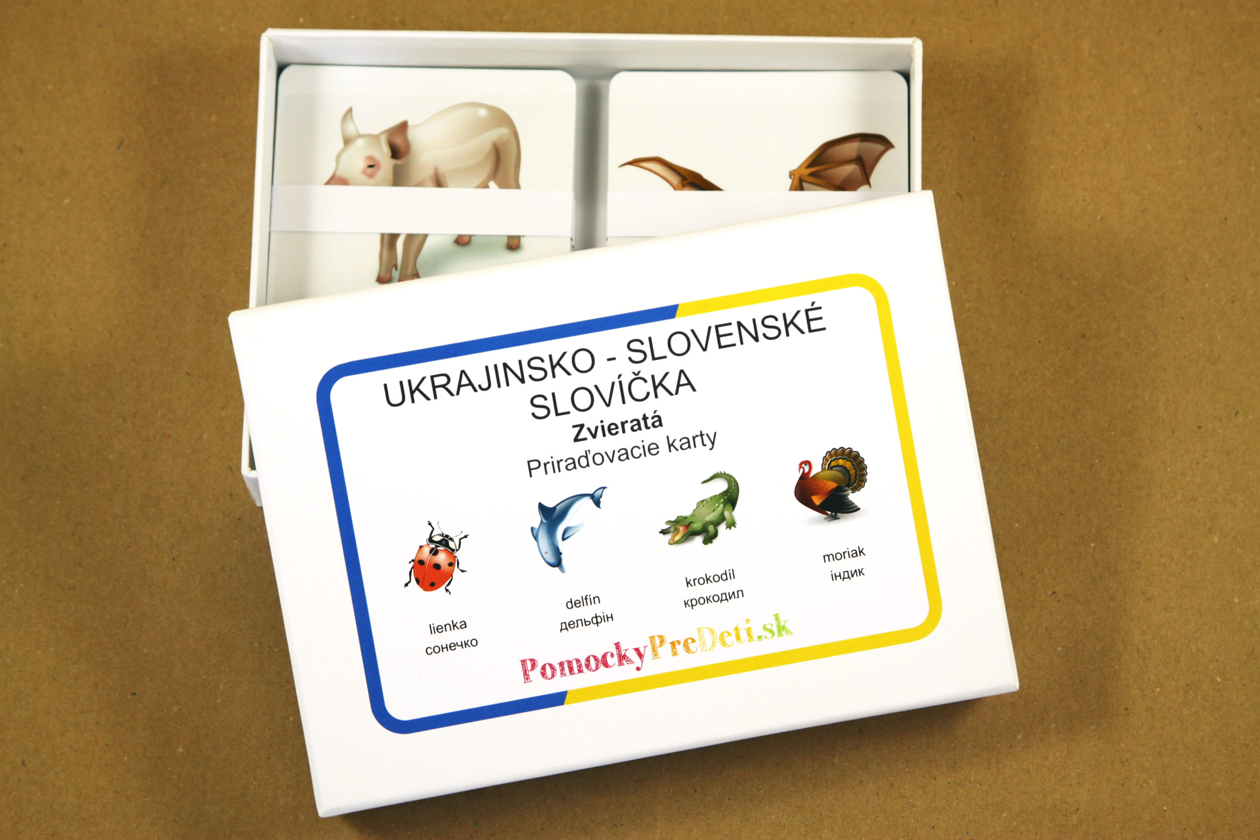 Ukrajinsko-slovenské slovíčka pre deti z Ukrajiny – Zvieratá | Priraďovacie karty