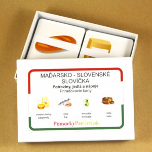 Maďarsko-slovenské slovíčka - Potraviny, jedlo a nápoje | Priraďovacie karty (176 ks)